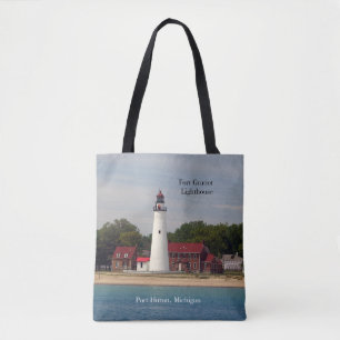 Fort Gratiot Lighthouse all over tote bag