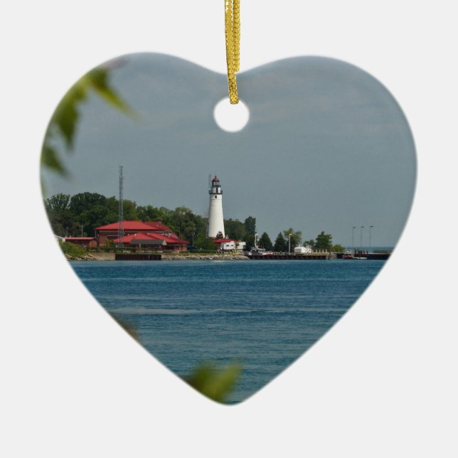 Fort Gratiot Lighthouse Ceramic Tree Decoration (Front)