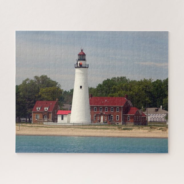 Fort Gratiot Lighthouse from water Jigsaw Puzzle (Horizontal)