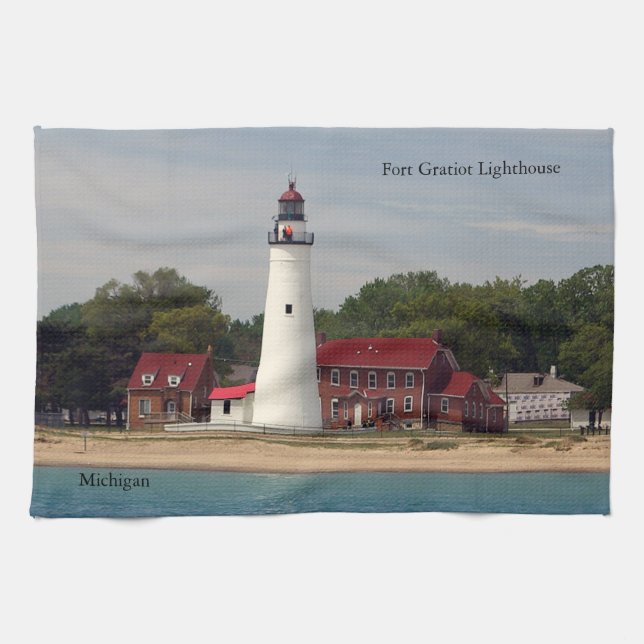Fort Gratiot Lighthouse kitchen towel (Horizontal)