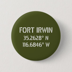 Fort Irwin Latitude Longitude 6 Cm Round Badge