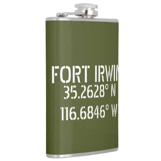 Fort Irwin Latitude Longitude  Hip Flask (Right)