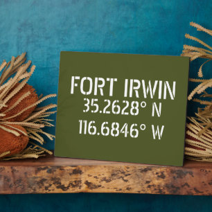 Fort Irwin Latitude Longitude Tabletop Plaque