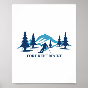 Fort Kent Maine Ski Resort Skiing Skier Poster