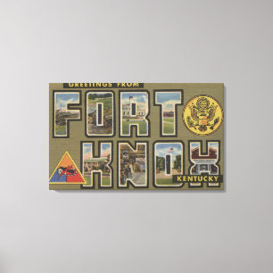 Fort Knox, Kentucky - Large Letter Scenes Canvas Print