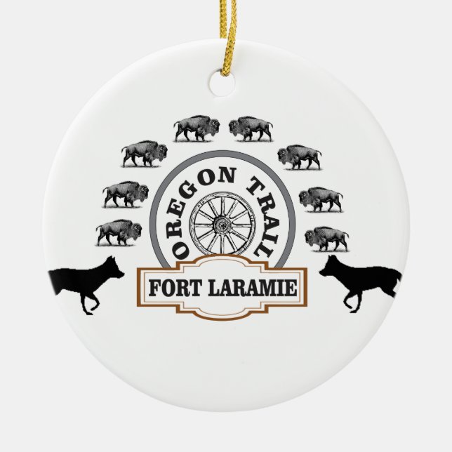 fort Laramie gold Ceramic Tree Decoration (Front)
