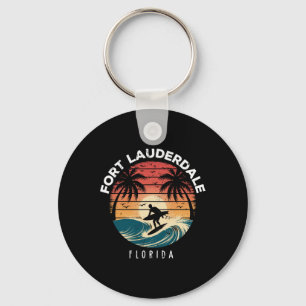 Fort Lauderdale Beach Florida Surfboard Waves Beac Key Ring