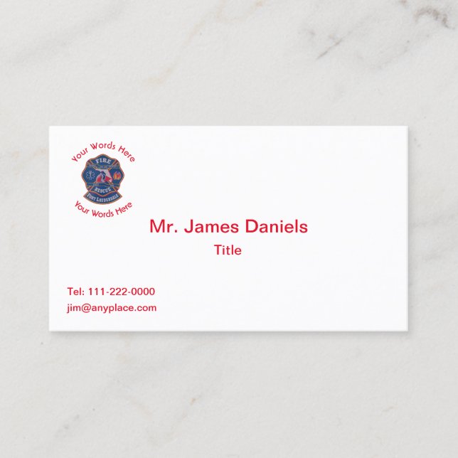 Fort Lauderdale Fire Dept. Emblem Business Card (Front)