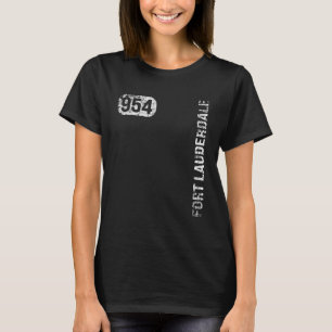 Fort Lauderdale Florida 954 Area Code Vintage Retr T-Shirt