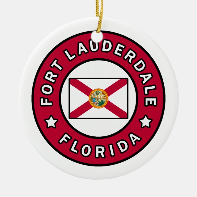Fort Lauderdale Florida Ceramic Tree Decoration (Front)