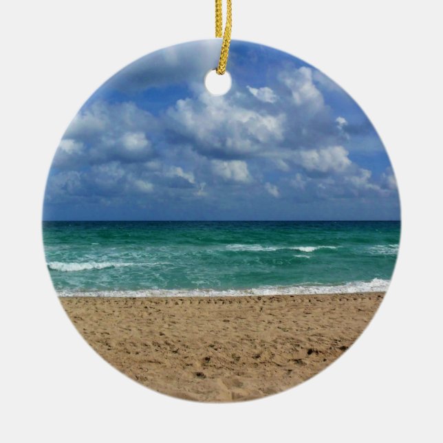 Fort Lauderdale, Florida Ceramic Tree Decoration (Front)
