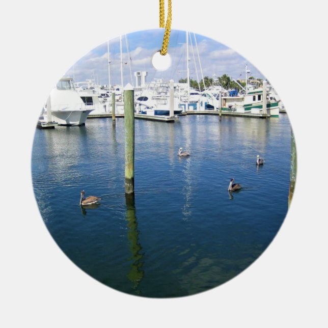 Fort Lauderdale, Florida Ceramic Tree Decoration (Front)
