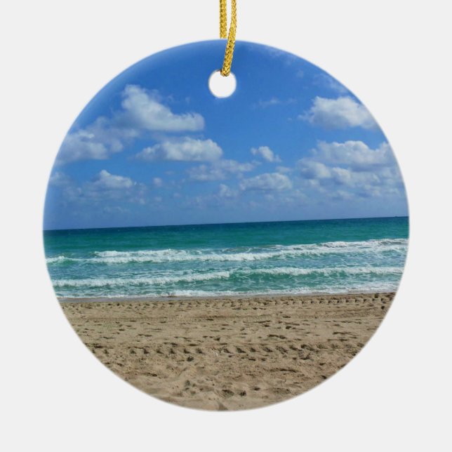 Fort Lauderdale, Florida Ceramic Tree Decoration (Front)