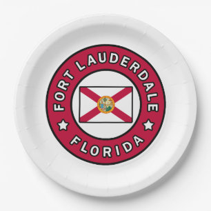 Fort Lauderdale Florida Paper Plate