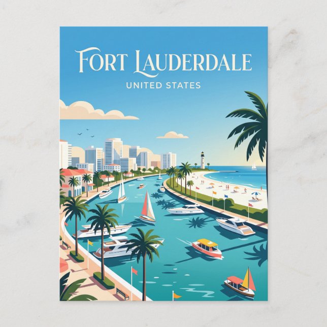 Fort Lauderdale Florida Postcard (Front)