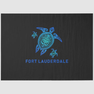 Fort Lauderdale Florida Sea Blue Tribal Turtle Tissue Paper