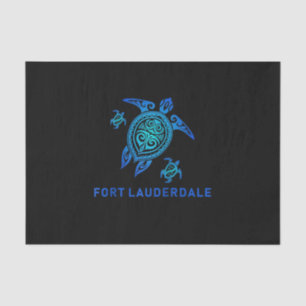 Fort Lauderdale Florida Sea Blue Tribal Turtle Tissue Paper