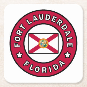 Fort Lauderdale Florida Square Paper Coaster