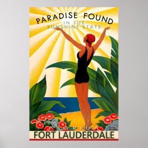 Fort Lauderdale Florida Travel Poster New Broward