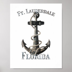 Fort Lauderdale Florida Vacation Nautical Anchor S Poster
