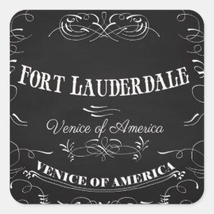 Fort Lauderdale Florida - Venice of America Square Sticker
