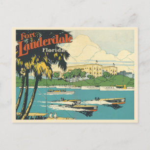 Fort Lauderdale Florida vintage 20s Postcard