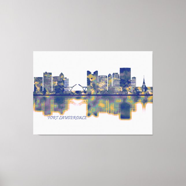 Fort Lauderdale Skyline Canvas Print (Front)