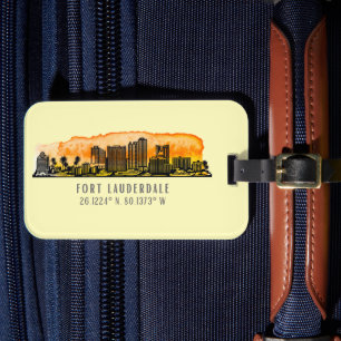 Fort Lauderdale Skyline & Coordinates Luggage Tag