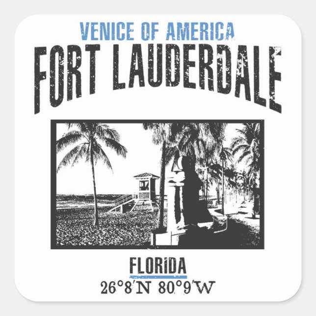 Fort Lauderdale Square Sticker (Front)