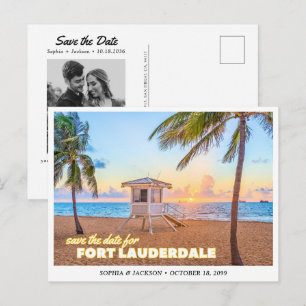 Fort Lauderdale Wedding Save the Date Postcard