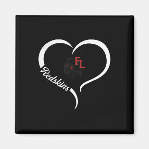 Fort Loramie Redskins Logo Half Heart Slogan Hs Magnet