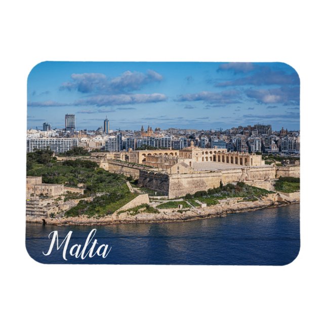 Fort Manoel and Sliema from Valletta, Malta Magnet (Horizontal)