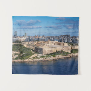 Fort Manoel and Sliema from Valletta, Malta Tapestry