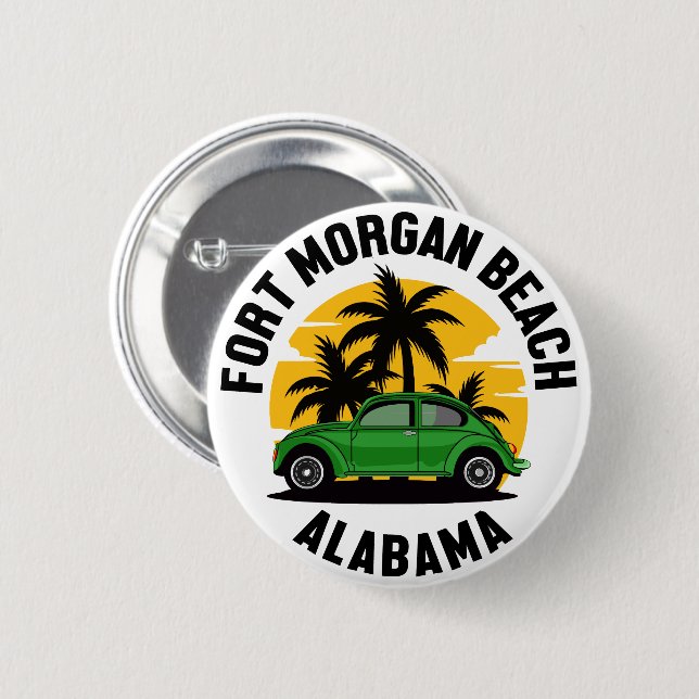 Fort Morgan Beach,Alabama 6 Cm Round Badge (Front & Back)