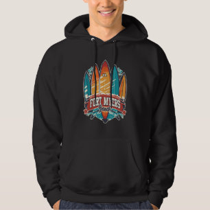 Fort Myers Beach FL Rebel Surf Edgy Surfboard Desi Hoodie