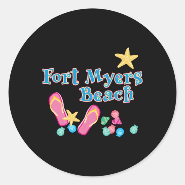 Fort Myers Beach Florida Classic Round Sticker (Front)