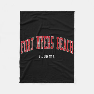 Fort Myers Beach Florida College University Style  Fleece Blanket