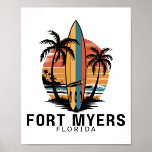 Fort Myers Beach Florida Surfing Surfer _1 Poster