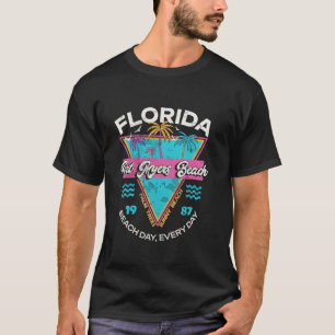 Fort Myers Beach Florida Vintage 80s Palm Tree Sou T-Shirt