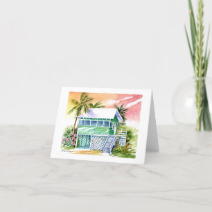Fort Myers Beach Green Beach Cottage Thank You Car Card