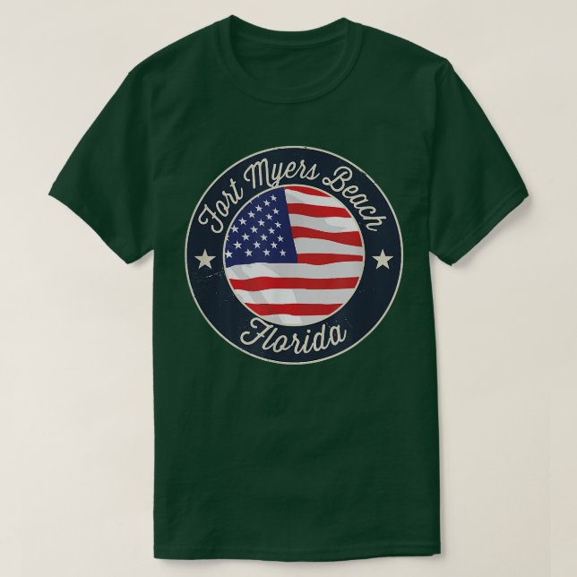 Fort Myers Beach - Patriotic Florida Souvenir T-Sh T-Shirt (Design Front)