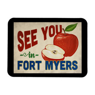 Fort Myers Florida Apple - Vintage Travel Magnet