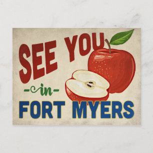 Fort Myers Florida Apple - Vintage Travel Postcard