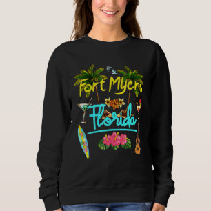 Fort Myers Florida Beach Summer Palm Surf Sun Set Sweatshirt