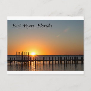 Fort Myers, Florida beautiful orange sunset Postcard