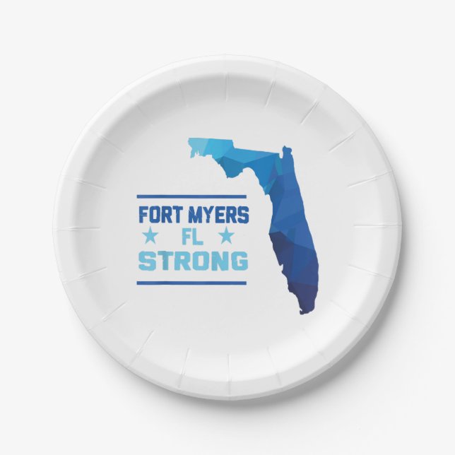 Fort Myers Florida Strong Paper Plate (Front)