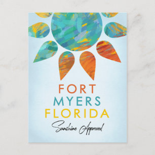 Fort Myers Florida Sunshine Travel Postcard