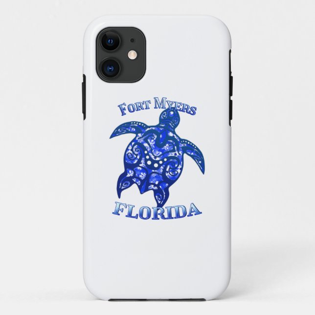 Fort Myers Florida Vacation Tribal Turtle Case-Mate iPhone Case (Back)