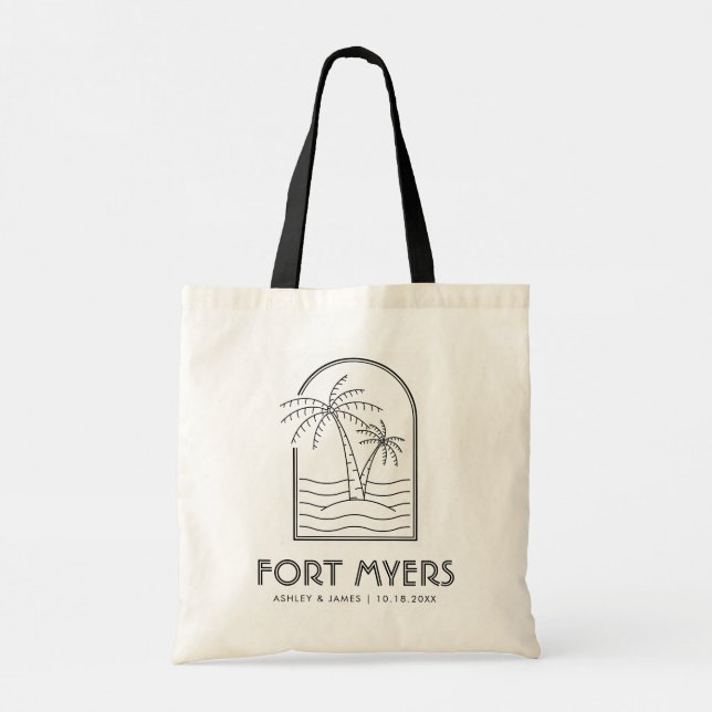 Fort Myers Florida Wedding Weekend Destination Tote Bag (Back)