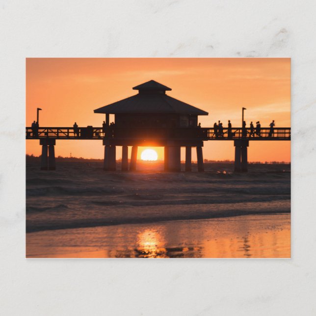 Fort Myers Pier Sunset Postcard (Front)
